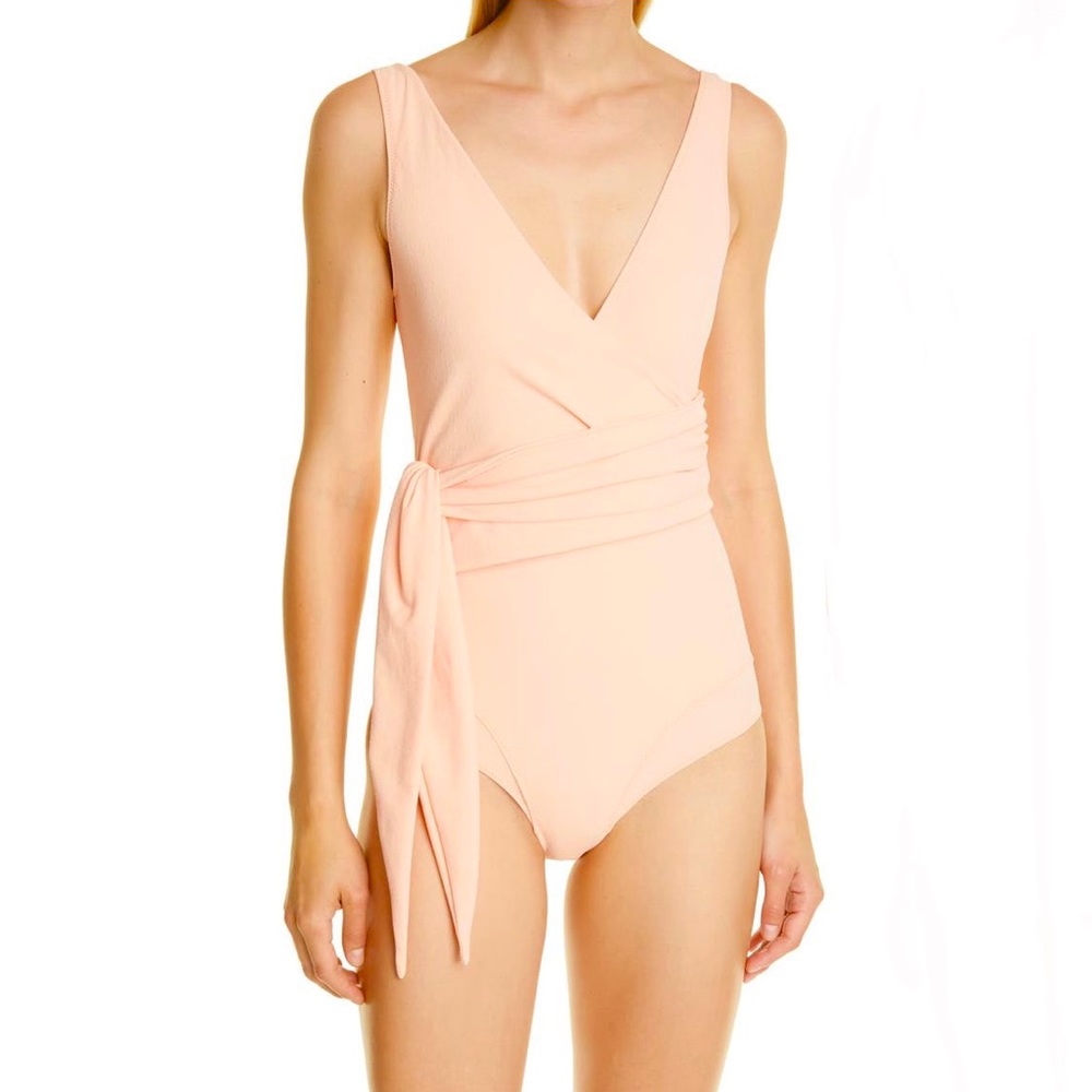 LISA MARIE FERNANDEZ Dree Louise Wrap Front One Piece Swimsuit NEW Size 4